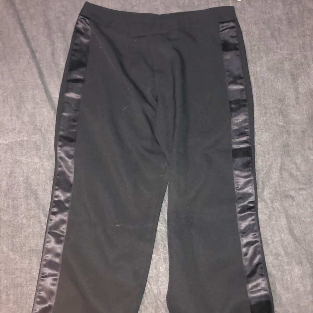 Vintage Black Polyester pants w/ satin Lining